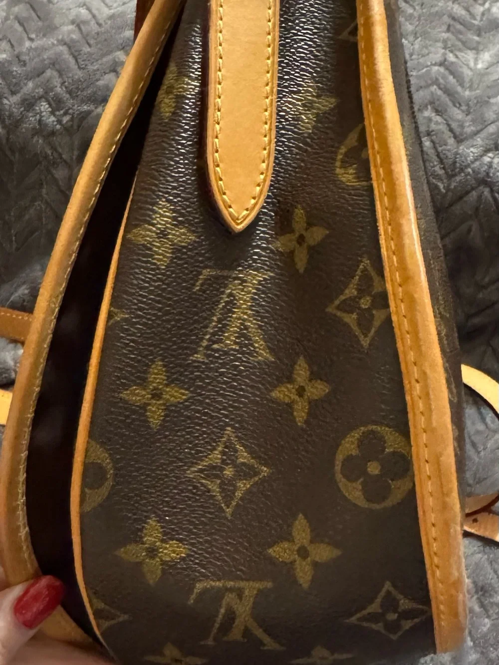 Louis Vuitton Monogram Canvas Shoulder Bag in Brown and Tan
